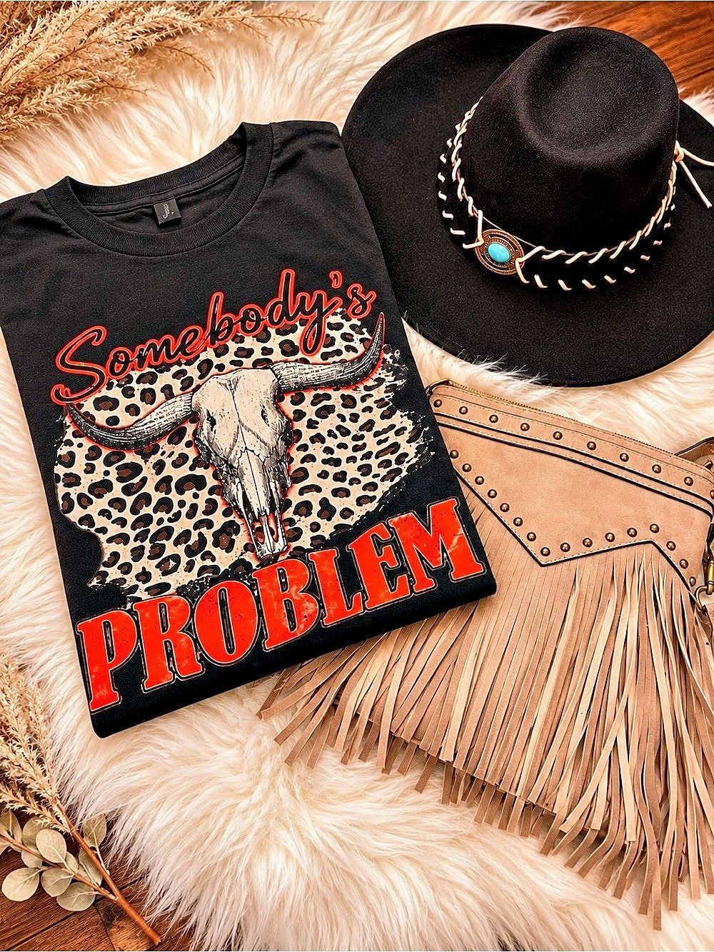 New 3 Piece Western Cowgirl Bundle Large Graphic Tee Fringe Bag Cowboy Hat